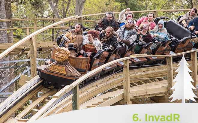 Busch Gardens Williamsburg invadR wooden Rollercoaster