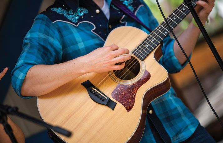 Man playing an acoustic guitar