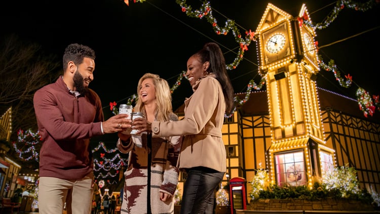 People toasting cups in England 