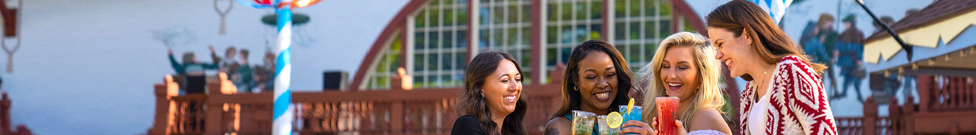 A group of guests enjoying cocktails during Busch Gardens Williamsburg's Food and Wine Festival.