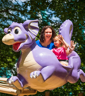 Enjoy kid-friendly attractions in our play area, Land of the Dragons