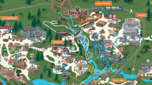 Busch Gardens Williamsburg theme park map