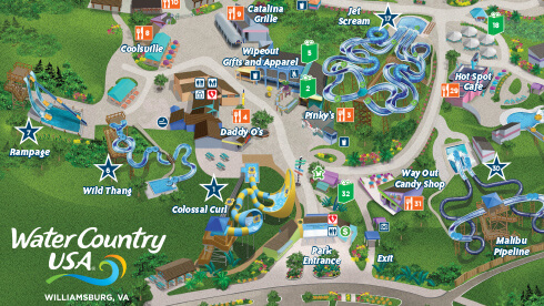 Water Country USA water park map