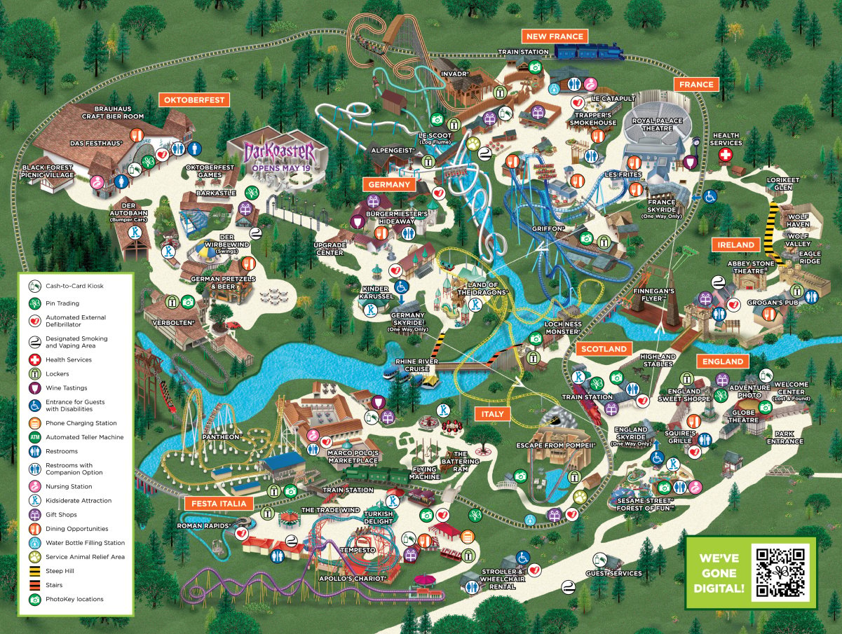 Busch Gardens Williamsburg Park Map. 