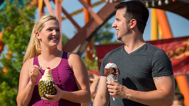 Ice cream and roller coasters in the summer at Busch Gardens Williamsburg