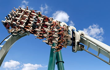 Alpengeist inverted roller coaster at Busch Gardens Williamsburg