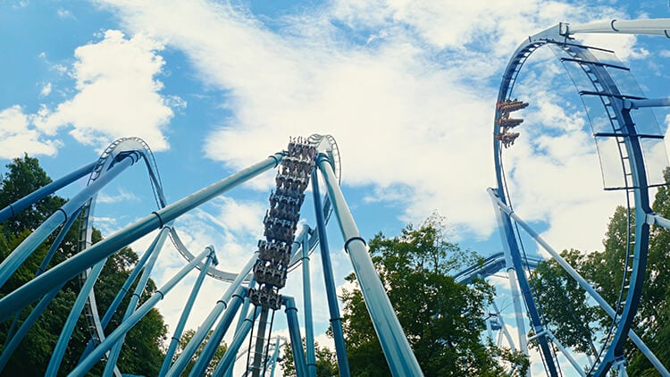 Alpengeist inverted roller coaster at Busch Gardens Williamsburg