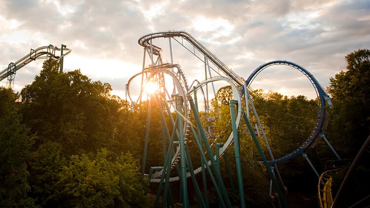 Alpengeist inverted roller coaster at Busch Gardens Williamsburg