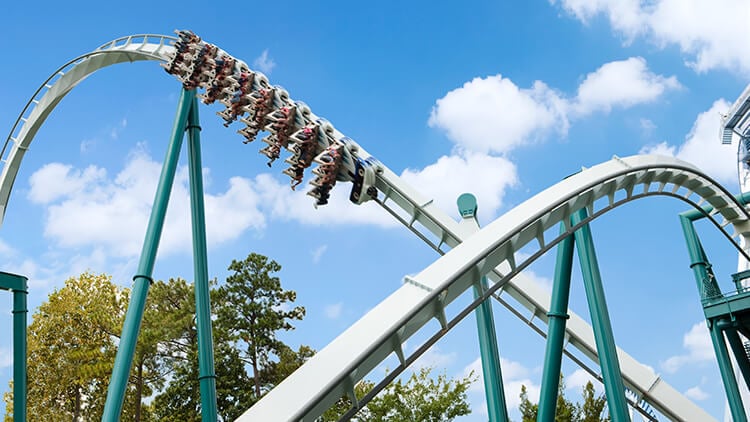 Alpengeist inverted roller coaster at Busch Gardens Williamsburg