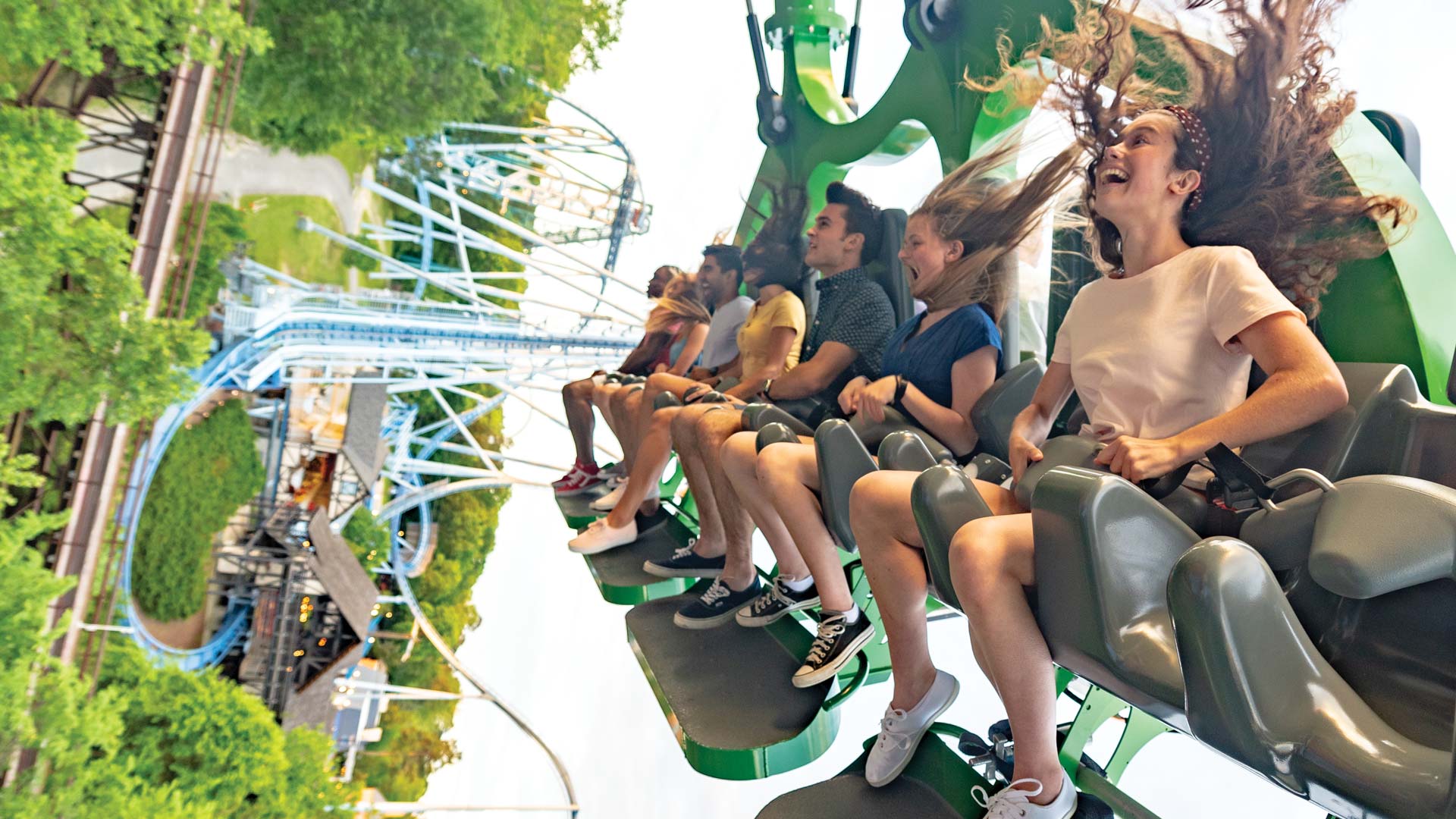 Now Open! - Finnegan's Flyer, extreme screaming swing ride at Busch Gardens Williamsburg