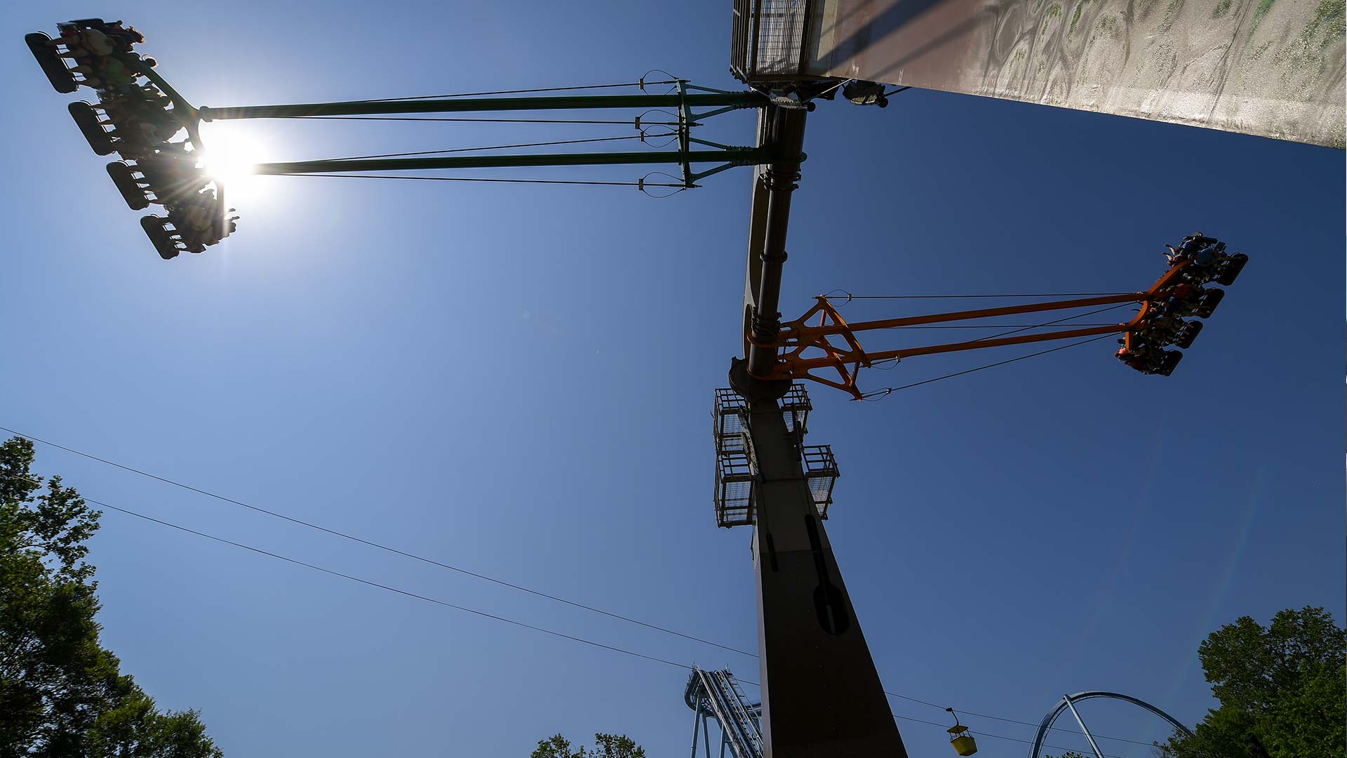 Now Open! - Finnegan's Flyer, extreme screaming swing ride at Busch Gardens Williamsburg