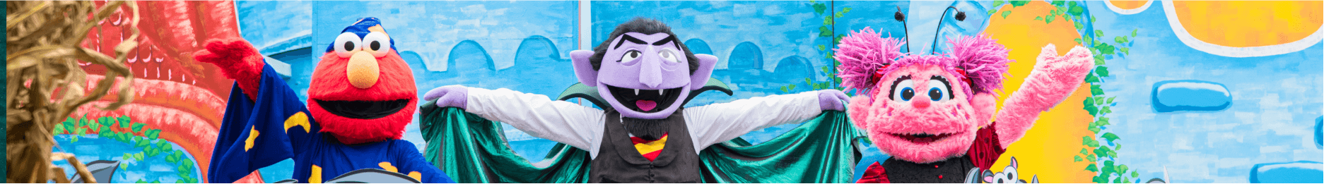 Elmo, Count Von Count, and Abby Cadabby at Sesame Street Forest of Fun