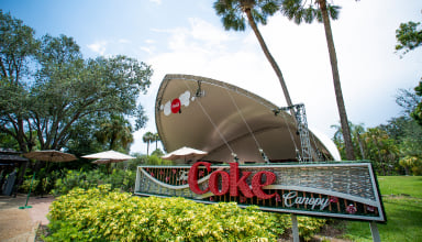 Coke Canopy rental area at Busch Gardens Tampa Bay.